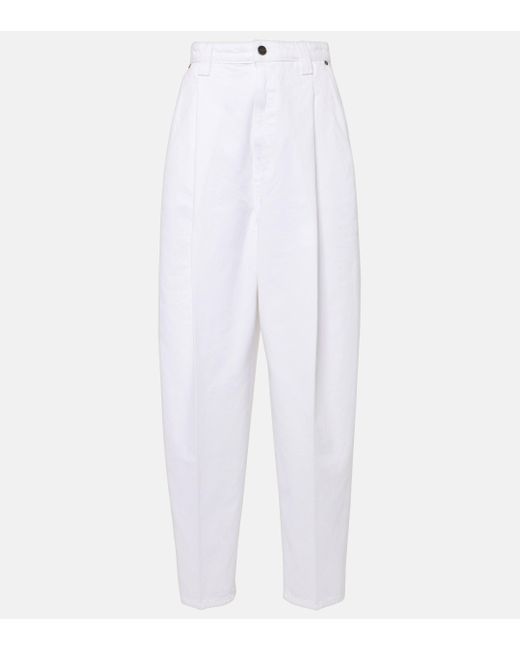 Khaite White Ashford High-rise Straight Jeans