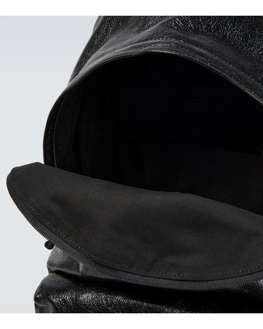 Balenciaga Black Leather Backpack for men