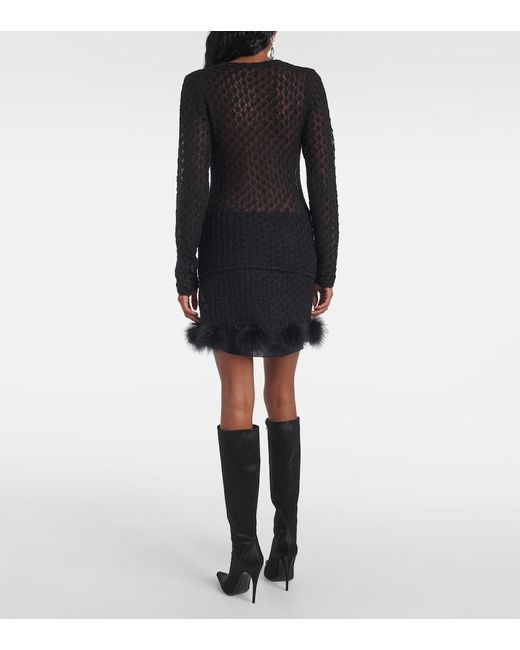 Blumarine Black Open-Knit Top