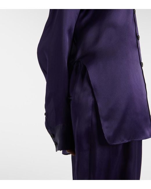 Khaite Blue Herschel Silk Organza Shirt