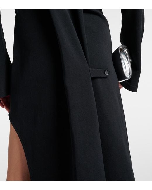 Courreges Black Twist Cotton-Blend Pique Polo Dress