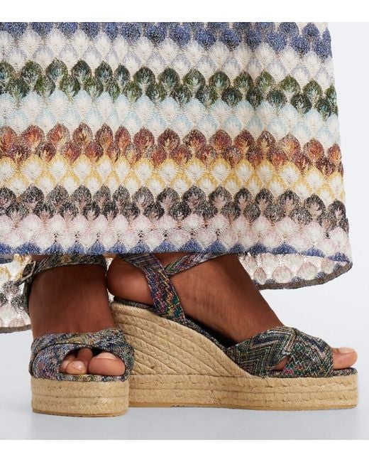 Missoni Metallic Zigzag Wedge Sandals
