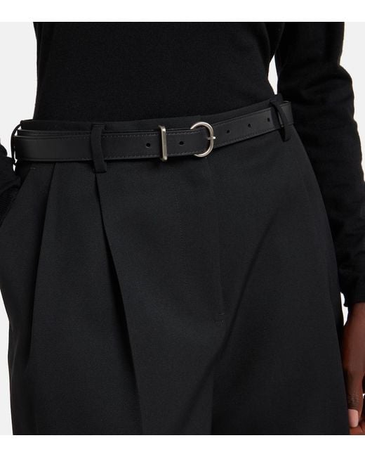 Jil Sander Black Wool Wide-Leg Pants