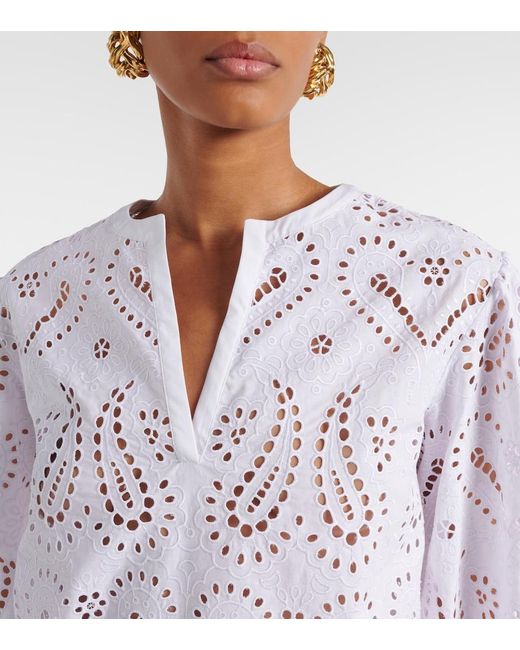 Etro White Cotton-Blend Top