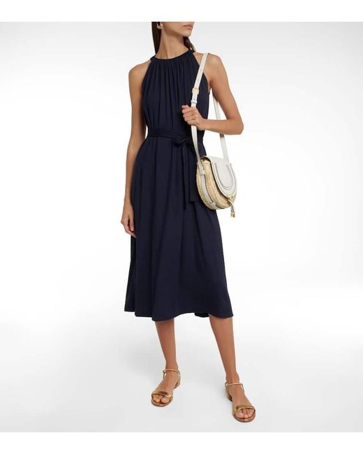 Velvet Blue Maxikleid Reeba