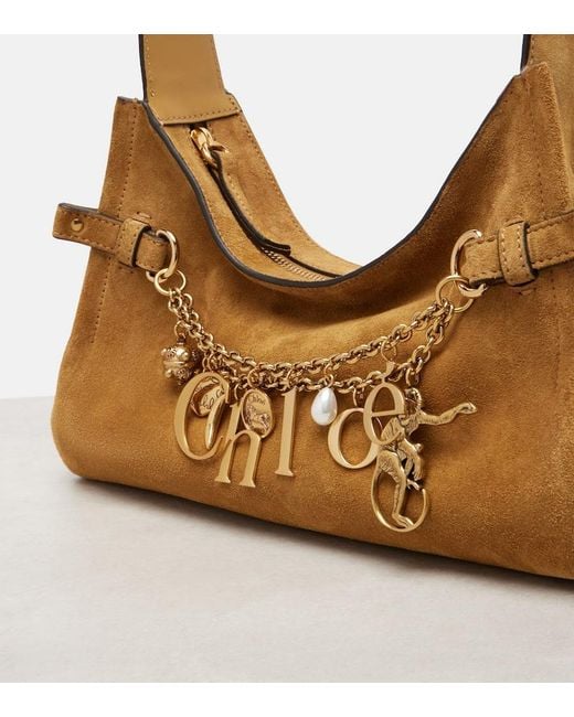 Chloé Brown Tote Bag Charms Aus Veloursleder