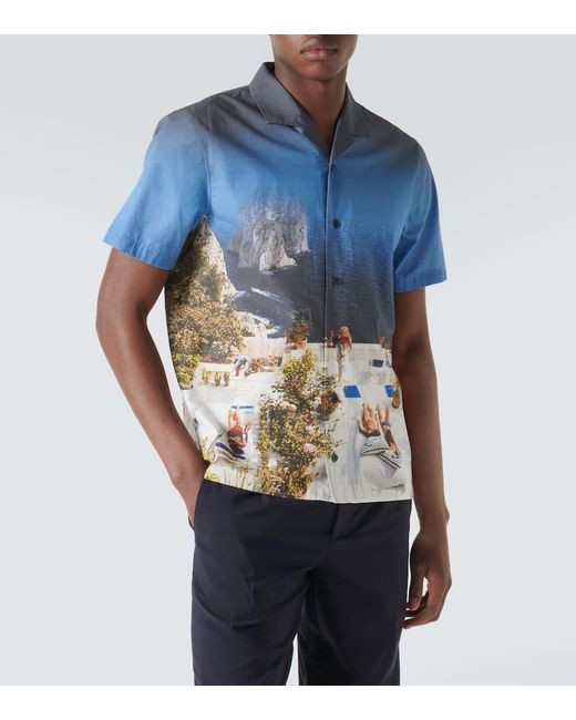 Orlebar Brown Bedrucktes Hemd Hibbert aus Baumwolle in Blue für Herren