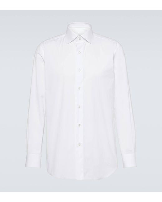Brioni White Cotton-blend Shirt for men