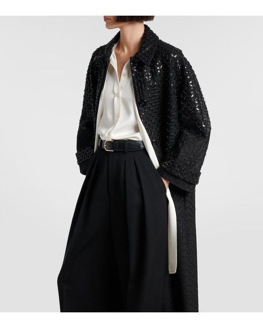 Dorothee Schumacher Black Sparkling Emotions Sequined Coat