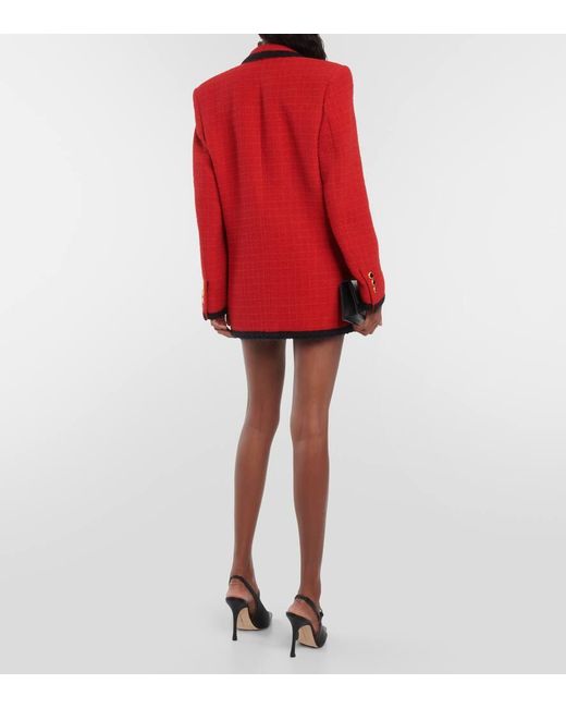 Giacca in misto lana boucle di Alessandra Rich in Red