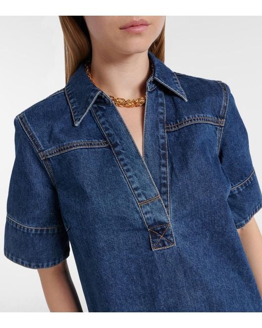 Veronica Beard Blue Denim Shirt Dress
