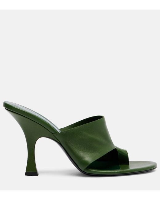 Magda Butrym Green Leather Thong Sandals