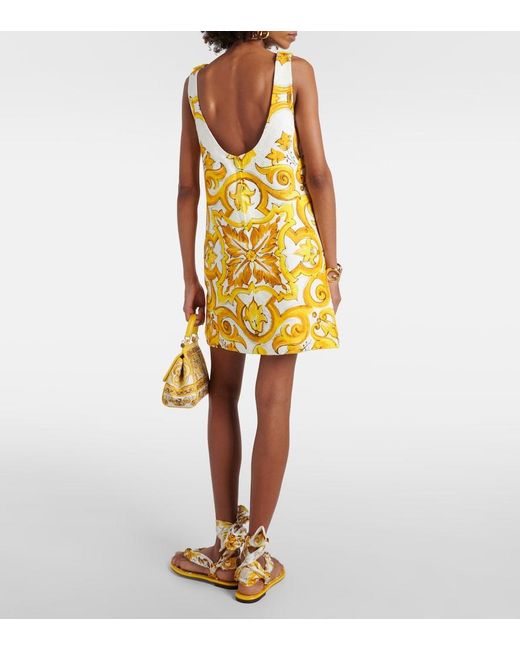 Dolce & Gabbana Yellow Sicilian Sunshine Mini Dress
