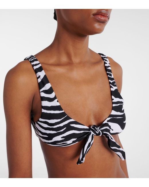 The Attico White Zebra-Print Bikini