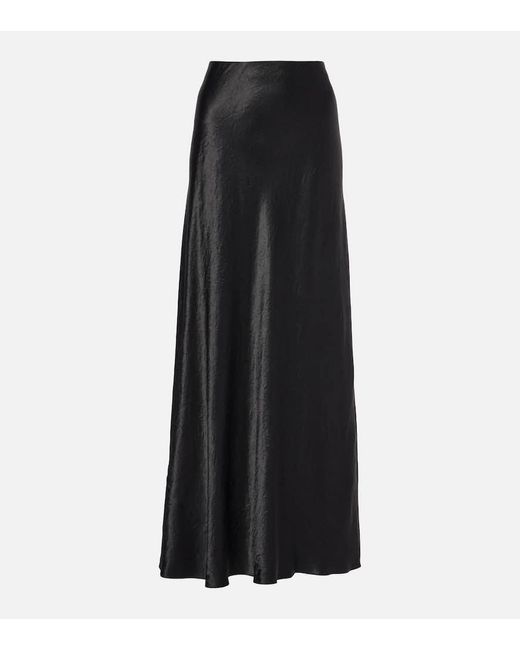 Vince Black High-Rise-Maxirock Aus Satin