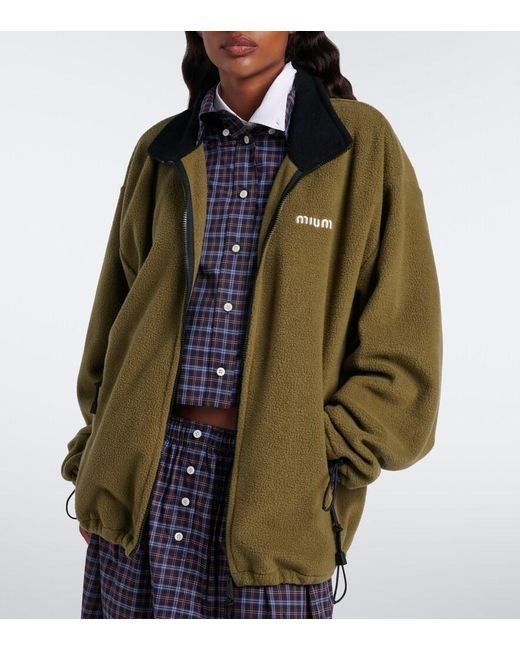 Miu Miu Green Oversized Fleece Jacket