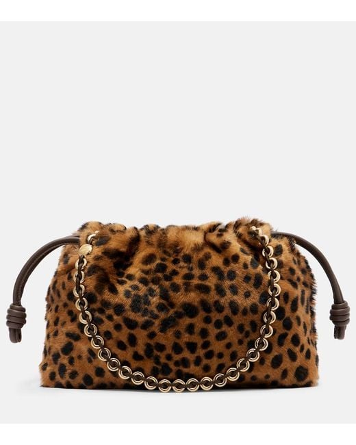 Loewe Brown Flamenco Medium Calf Hair Shoulder Bag