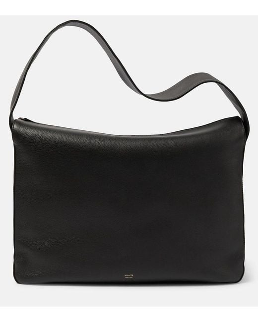 Khaite Black Elena Large Leather Shoulder Bag