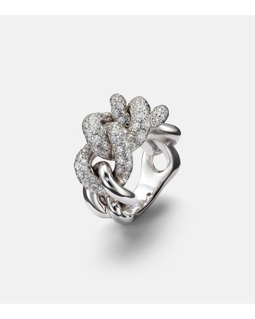 Pomellato White Catene 18Kt Ring With Diamonds