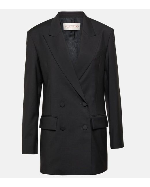 Valentino Black Wool And Mohair Blazer