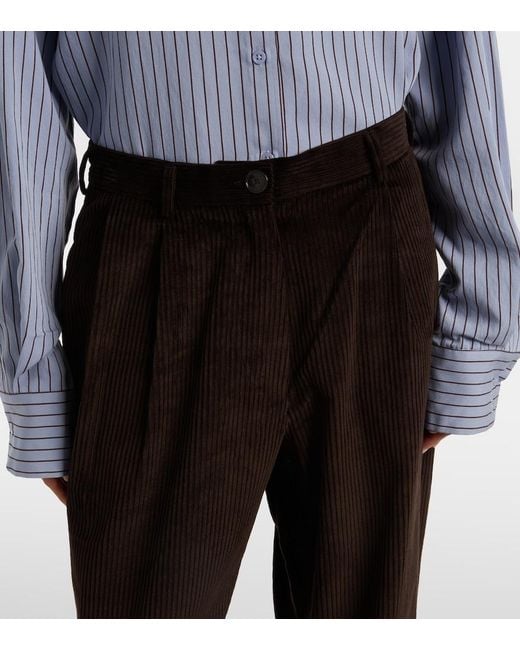 Frankie Shop Black Norstrand Cotton Corduroy Straight Pants