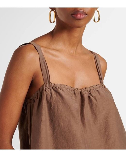 Velvet Brown Andrea Cotton And Silk Voile Top