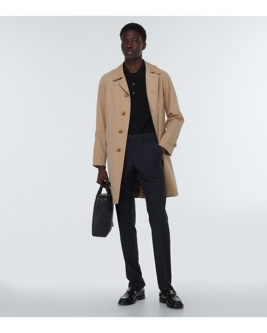 Burberry Black Wool And Silk Polo Top for men
