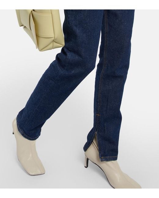 Re/done Blue Super High Drainpipe Slim Jeans