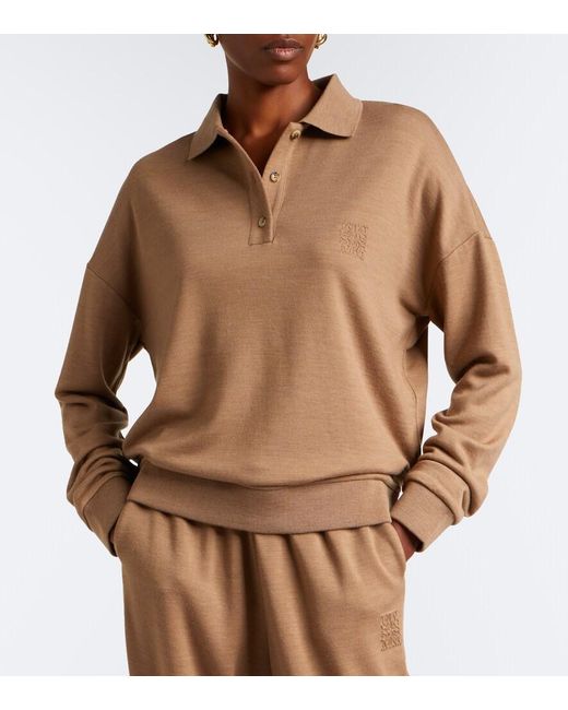 Max Mara Brown Virgin Wool Polo Sweater