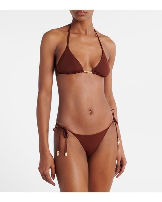 Eres Brown Exquise Embellished Bikini Bottoms