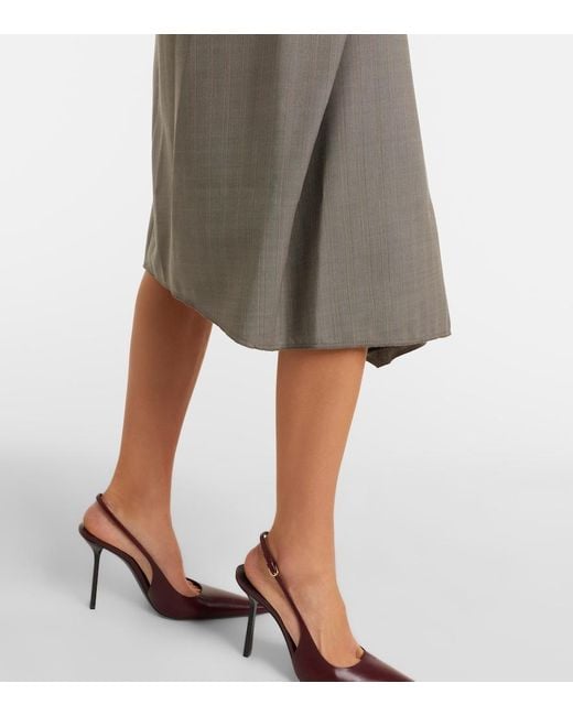 Victoria Beckham Gray Asymmetric Virgin Wool Midi Skirt