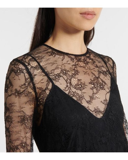 Max Mara Black Modane Lace Maxi Dress
