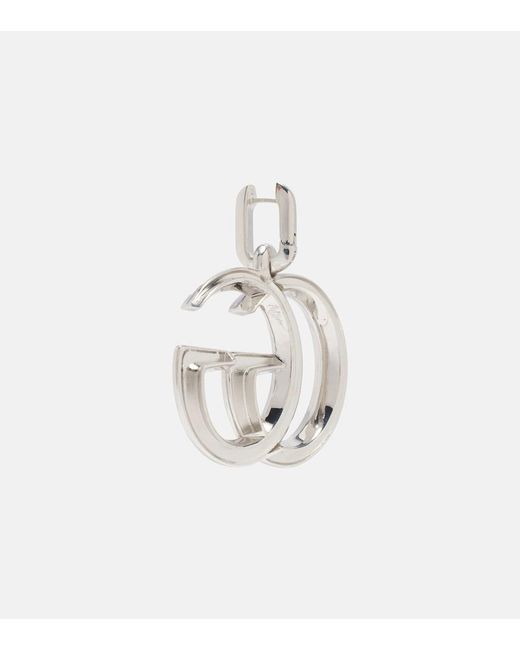 Gucci White Gg Marmont Embellished Earrings