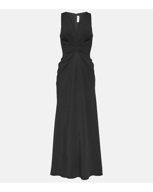Vestido largo asimetrico drapeado Victoria Beckham de color Black
