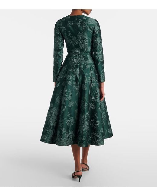 Robe Midi Capucine En Jacquard A Fleurs Emilia Wickstead en coloris Green