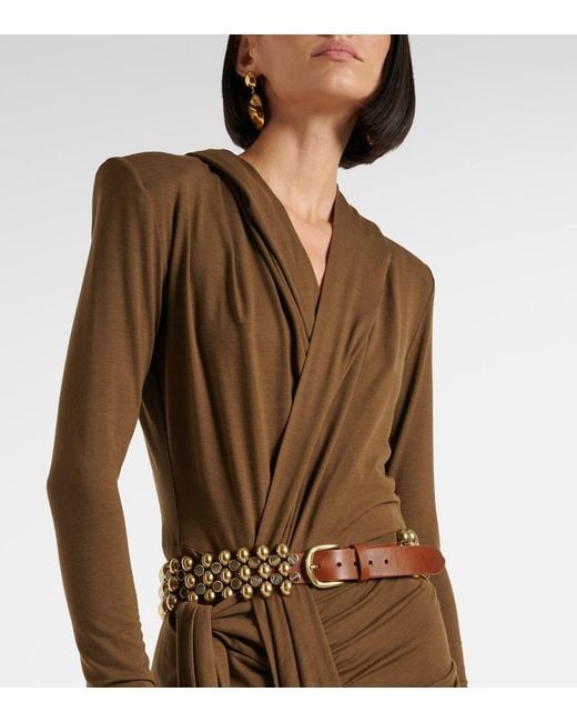 Isabel Marant Brown Varana Embellished Leather Belt