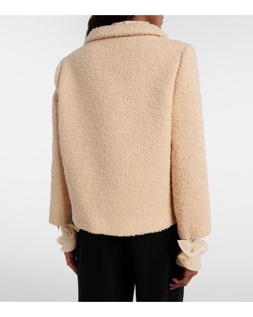 Valentino Natural Embellished Wool-Blend Tweed Jacket