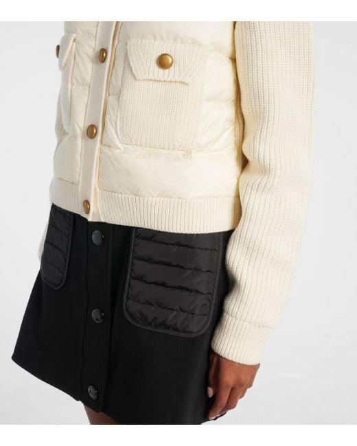 Cardigan Imbottito di Moncler in Natural