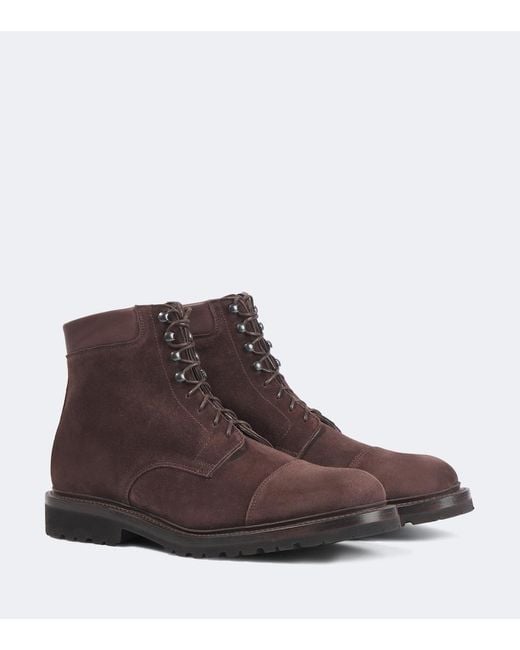 George Cleverley Brown Taron Ii Suede Lace-Up Boots for men