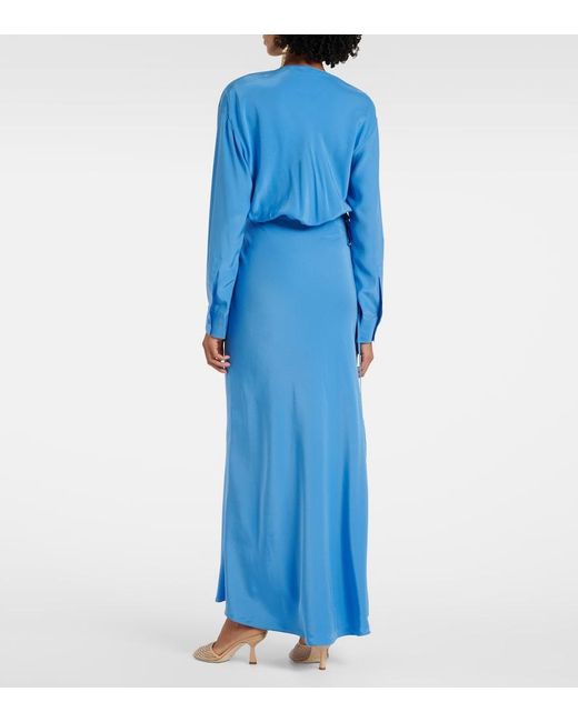 Christopher Esber Blue Cutout Silk Maxi Dress