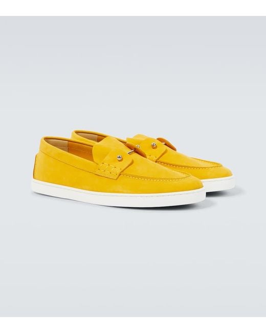 Christian Louboutin Slip-Ons Chambeliboat Aus Leder in Yellow für Herren