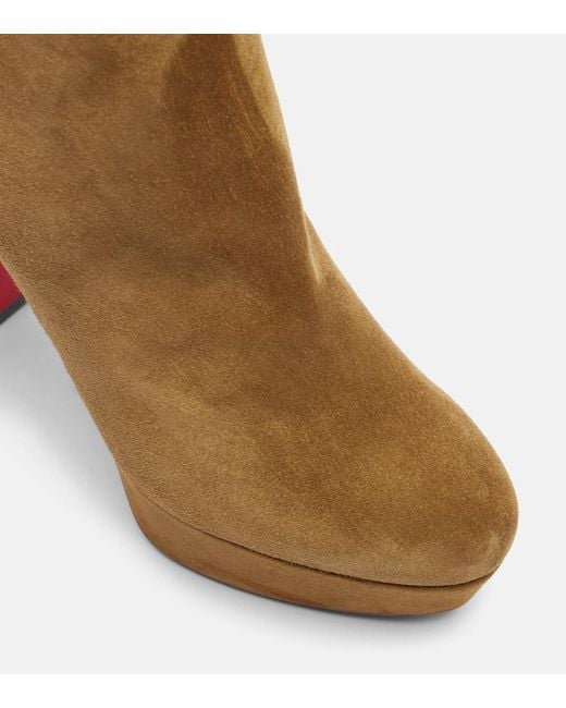Christian Louboutin Brown Ankle Boots Loo Booty 130 Aus Veloursleder
