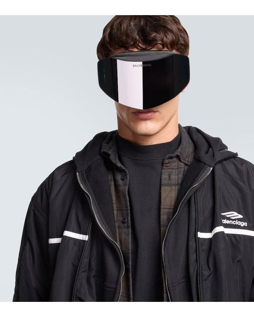 Balenciaga Gray Logo Ski Goggles for men