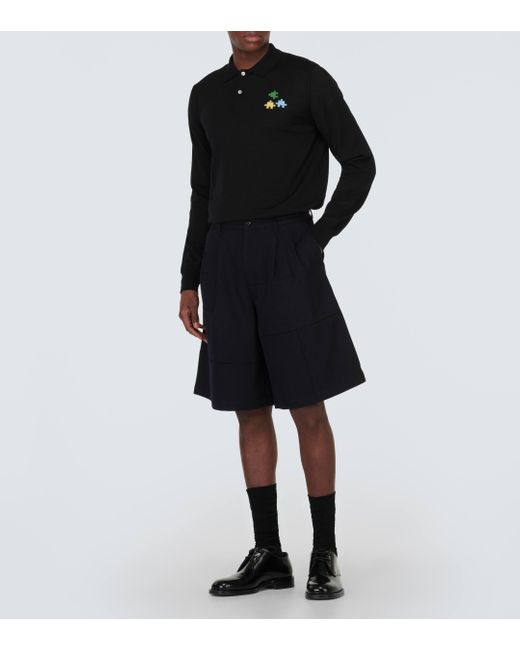 Comme des Garçons Black Wool Jersey Polo Shirt for men