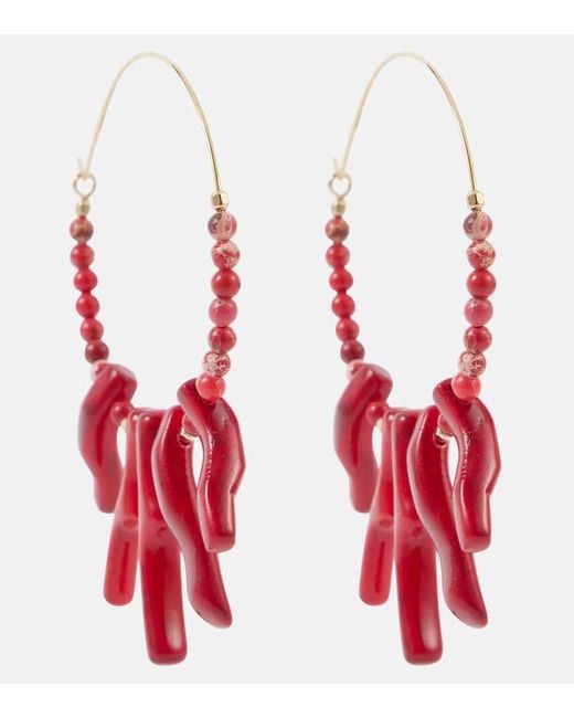 Pendientes De Aro Jolana Adornados Isabel Marant de color Red