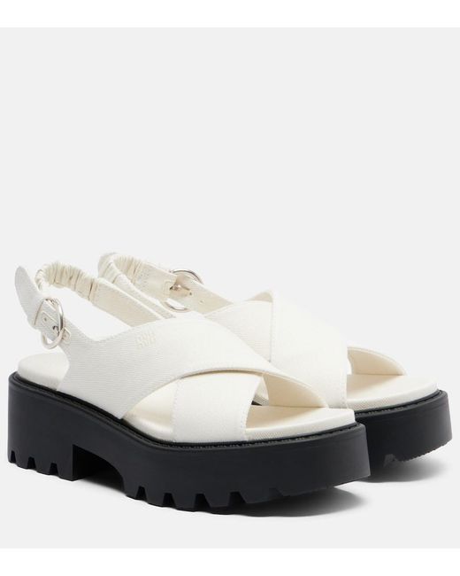Miu Miu White Platform Slingback Sandals