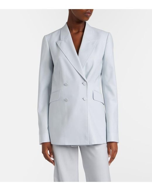 Gabriela Hearst Blue Angela Wool And Silk Blazer