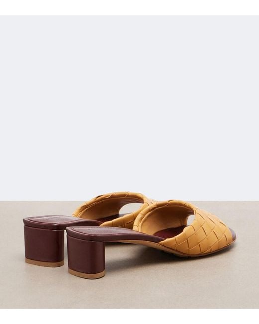 Bottega Veneta Brown Parco Intrecciato Leather Mules
