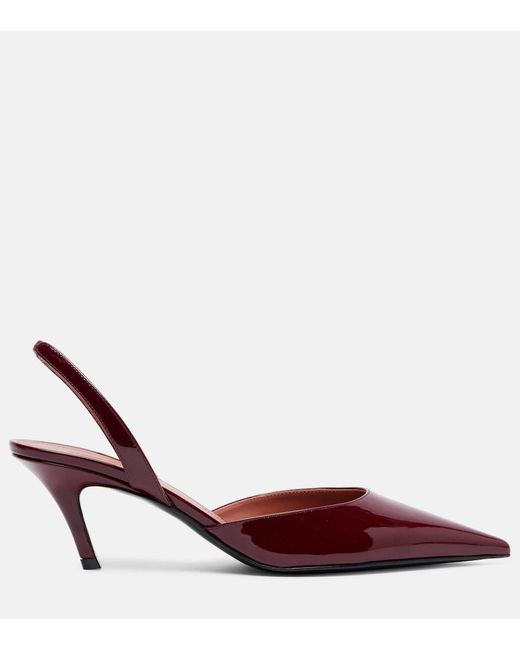 AMINA MUADDI Red Sofia 60 Patent Leather Slingback Pumps