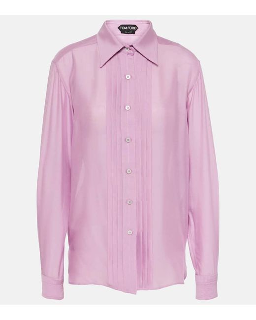 Tom Ford Pink Hemd aus Seiden-Batist